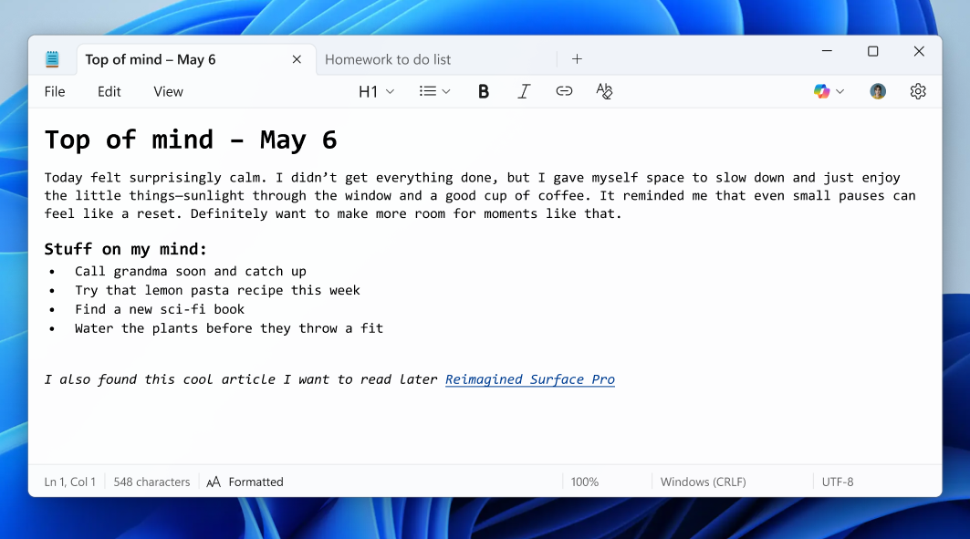 כבר לא מסתפקת בפשטות: Microsoft משדרגת את ה-Notepad